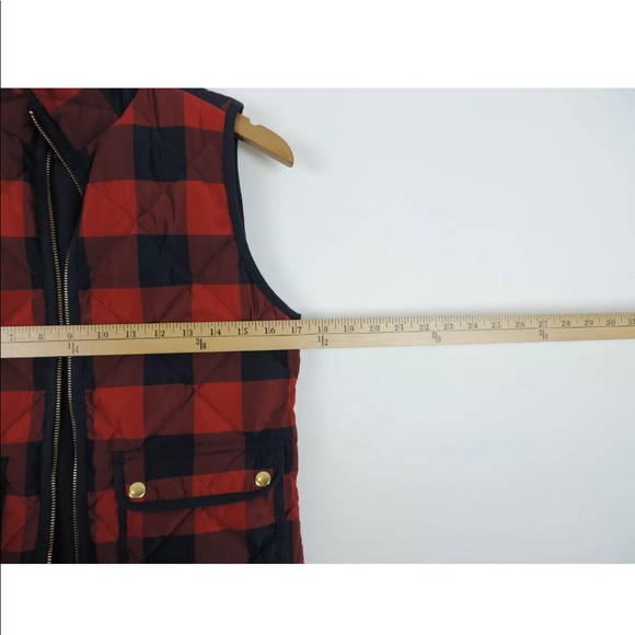 Women’s J Crew buffalo plaid Check Puffer Vest - Picture 3 of 5